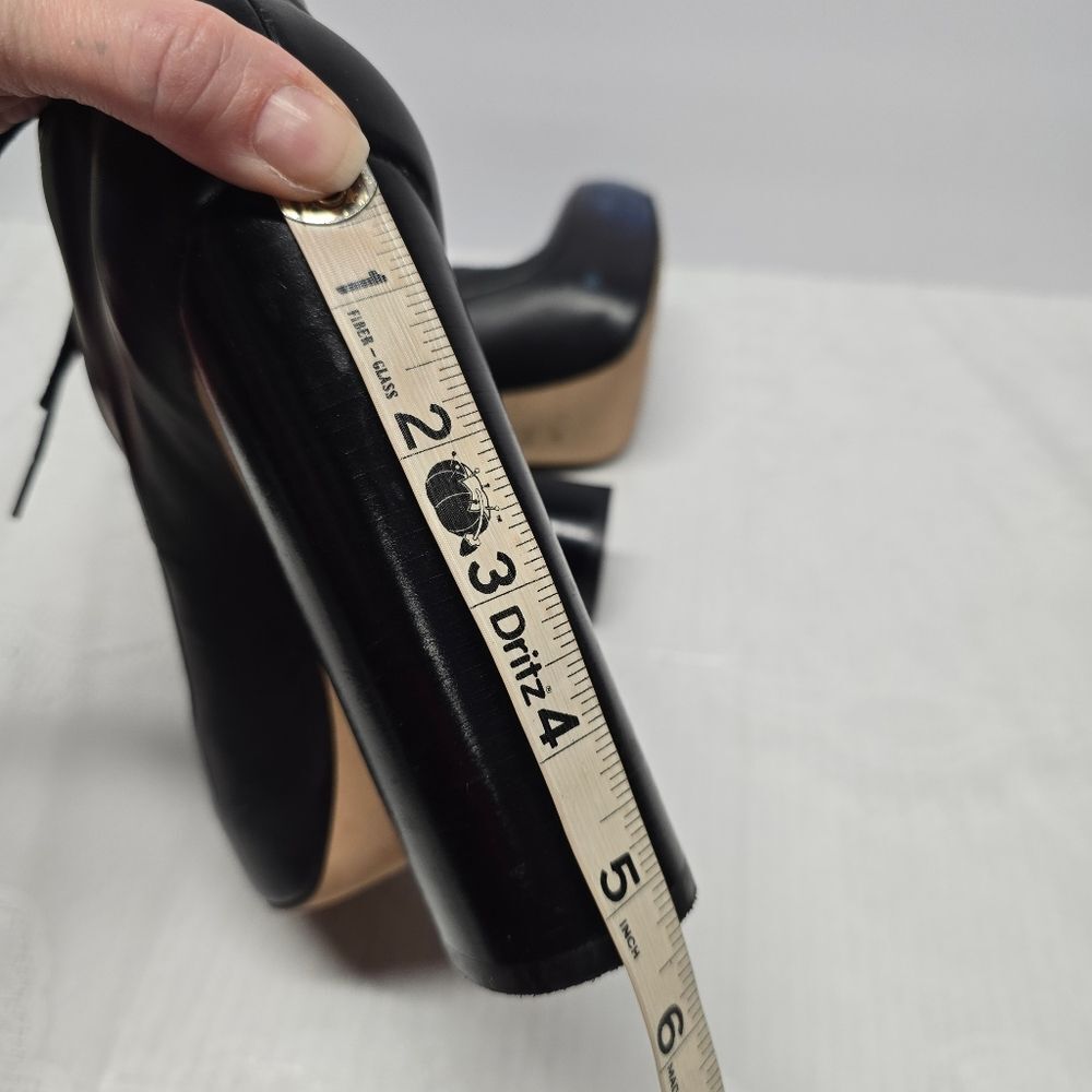 Alexander Wang Constance Black Leather Booties Blue Cast Died Toes Ultra High 8 - Picture 11 of 14